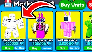 I SOLD Man Face Man and Blade Bunny Man and Eastern Bunny FOR *1M* GEMS 💎 |  Toilet Tower Defense