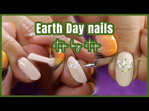 step by step - earth day nails