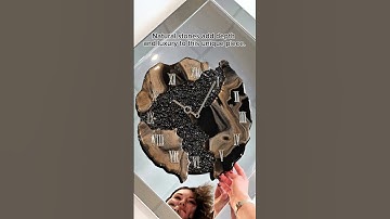 Geode Resin Wall Clock with Natural Stones | Black & Bronze Epoxy Clock Design
