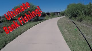 Urban Fishing A River For Any Bites Running To Spots Which Lure For Fish