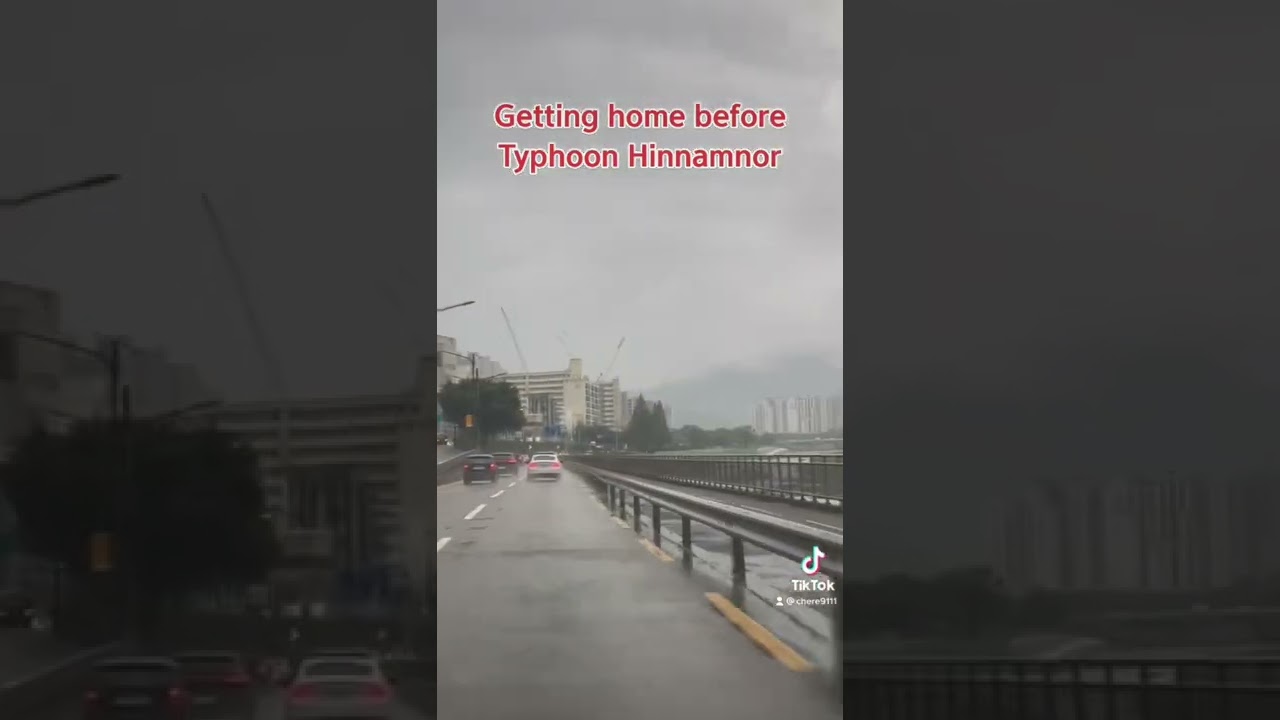 DRIVING HOME BEFORE TYPHOON HINNAMNOR IN SOUTH KOREA