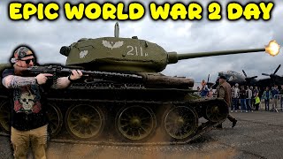 WW2 Battle Day! Tanks Firing, Lancaster Taxi Run & Live Weapons in Action!