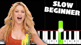 Shakira - Waka Waka (This Time for Africa) - SLOW BEGINNER Piano Tutorial