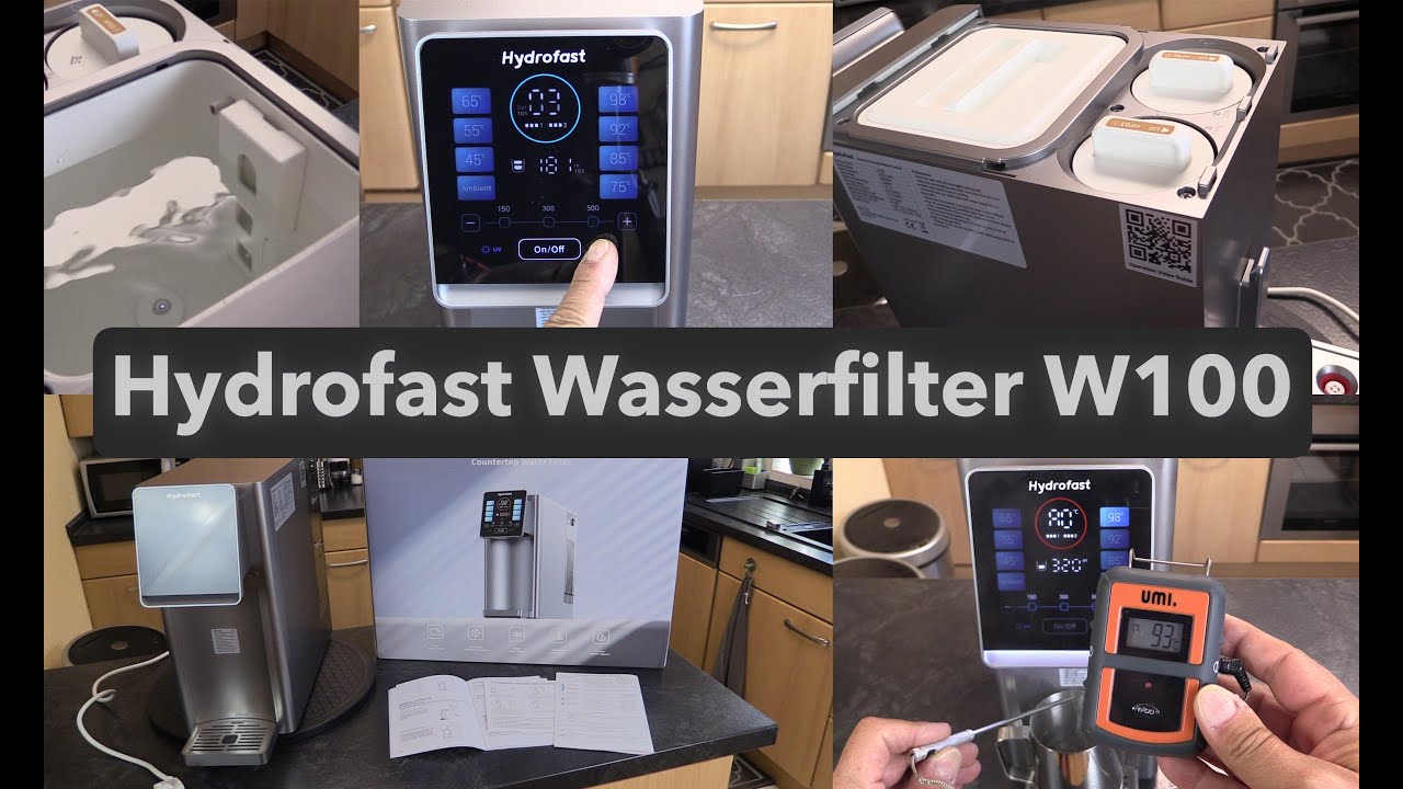 Hydrofast W100 Wasserfilter, Umkehrosmose, Temperaturvorwahl, heißes Wasser, Mengenvorwahl TEST