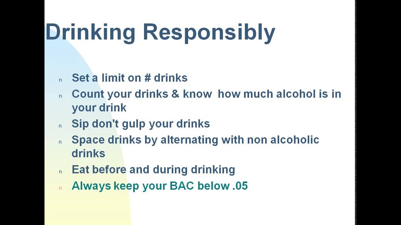 Tips to Drink Responsibily - YouTube