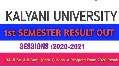 University of Kalyani ||Big update ||1st sem result out 2020