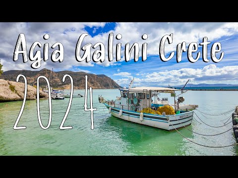 Agia Galini Kreta, walking tour 4k, vlog, drone, Greece 2024