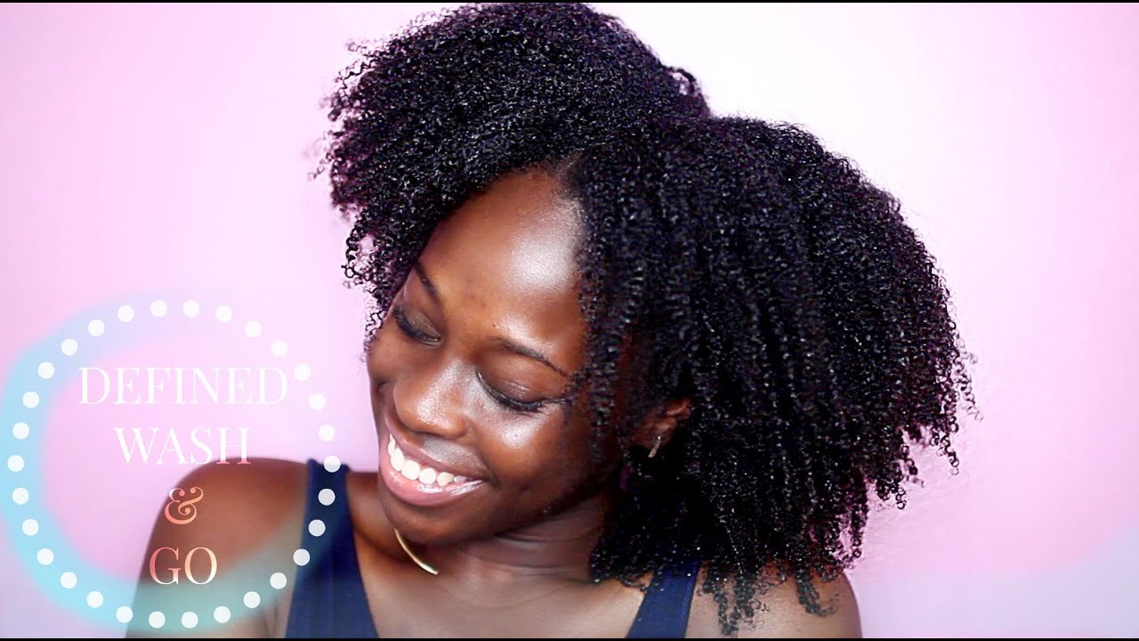 My Defined Wash And Go On 4c 4b Natural Hair Youtube