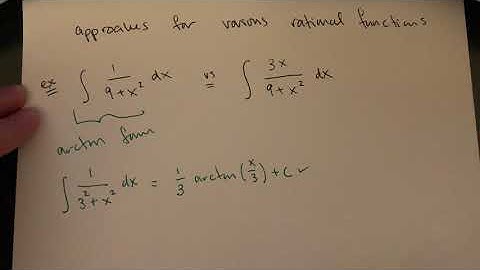 MA 250 Sec 8.1 Inverse Trig and Rational Integrals Review
