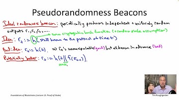 Foundations of Blockchains (Lecture 12.11: Pseudorandomness Beacons)