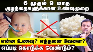 Food chart for babies aged 6 to 9 months | What to give | How to give | Dr. Arunkumar
