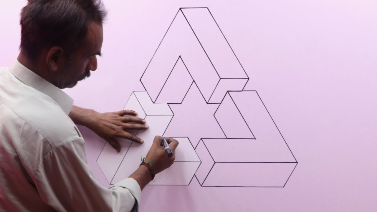 optical illusion 3d wall painting | wall art painting decoration