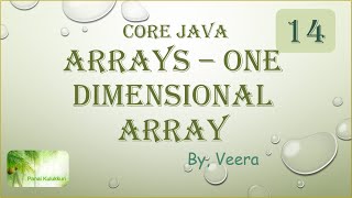 Core JAVA - Array - One Dimensional Array