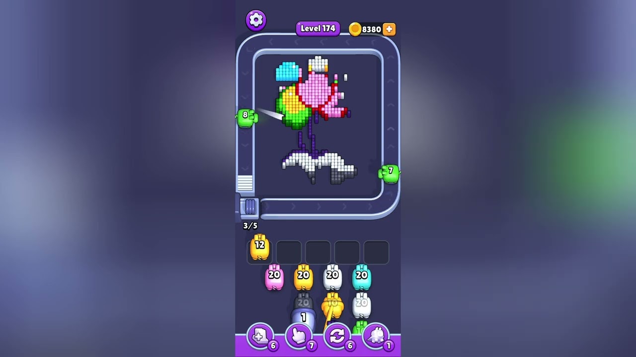 Pixel Flow Level 174 Solution Walkthrough - YouTube