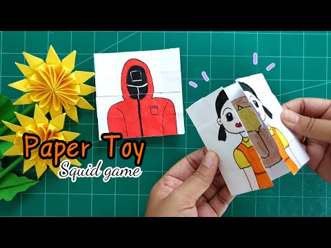 วิธีทำของเล่นกระดาษเปลี่ยนรูปแบบ Squid games |How to make a transforming paper toy,squid games.