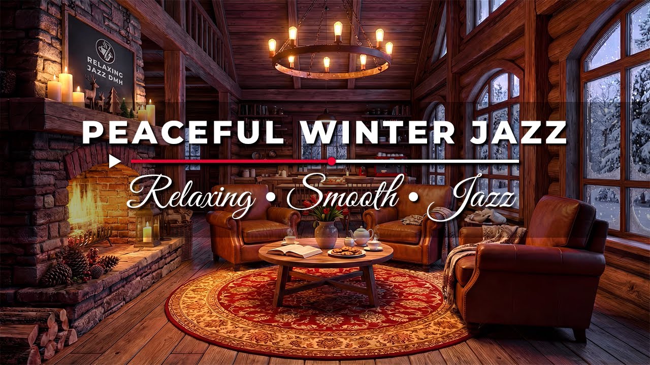Peaceful Winter Jazz ☃️ Cozy Fireplace Ambience for Studying & Deep Relaxation
