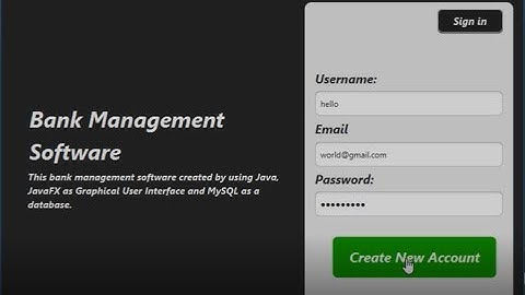 Basic Banking System Software Project (Java, JavaFX, MySQL)