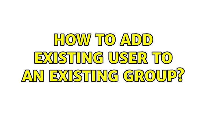 Ubuntu: How to add existing user to an existing group?