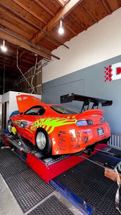 Toyota Supra OVERPOWERS Dyno! (burns out on dyno)