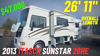 $47,000 Less Than 27' Gas Class A RV?!? 2013 Itasca Sunstar 26HE Video Walkthrough