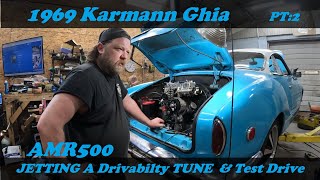 pt2 1600cc VW Karmann Ghia / Beetle AMR500 Supercharger Tuned in and Fun Test Drive