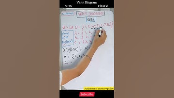 #shorts #sets Class 11th Chapter SETS| Venn diagram| Complement of AnC|Mathematics secret by pallavi