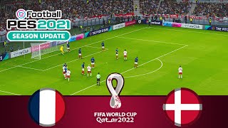 France vs Denmark LIVE | FIFA World Cup Qatar 2022 | Watch Along & PES 21 Gameplay