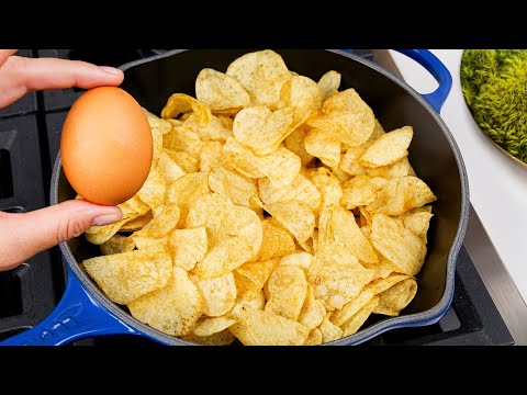 New way to make breakfast Incredibly quick and easy! Potato Chip Omelet with 3 ingredients