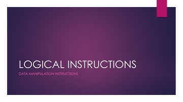 Logical instructions|Data Manipulation instructions|Computer organization