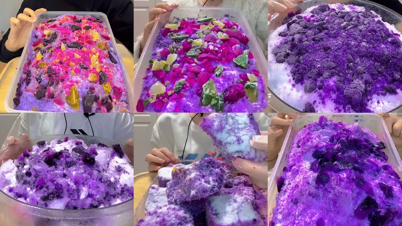ASMR/ ONLY BITES/ YY PURPLE FLAVORED ICE/ JEWELRY ICE/SOFT CRISPY CHUNKY REFROZEN POWDERY ICE/CHUNK