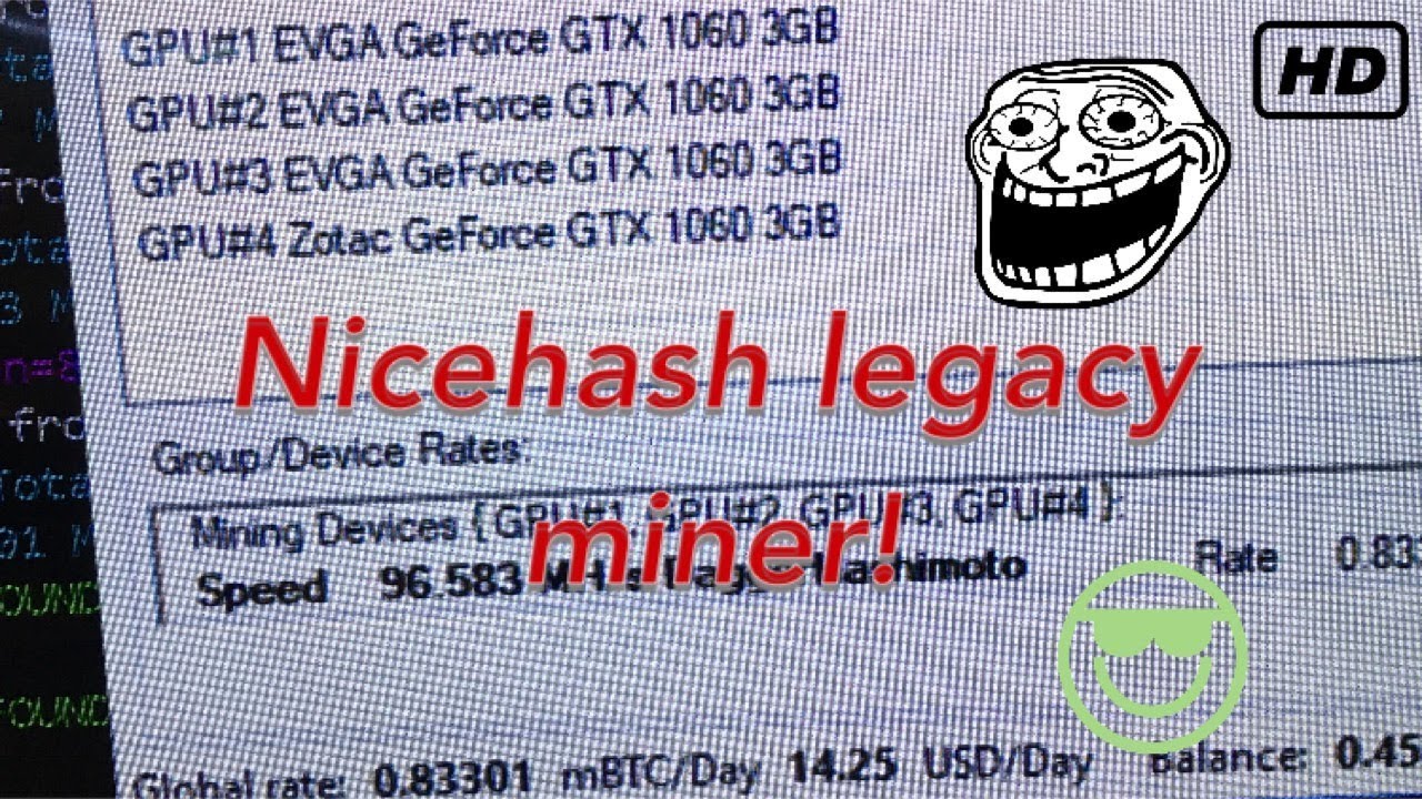 nicehash mining legacy Miner for bitcoin - YouTube