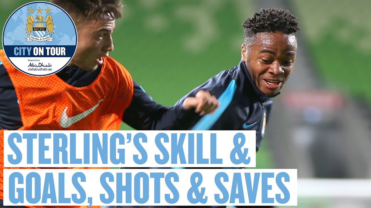 man city owner STERLING'S NUTMEG! Man City Shooting Practice ahead of Real Madrid
