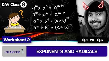 Worksheet 2 | Chapter 3 | DAV Class 8 Maths | Exponents and Radicals | (CH03WS02) 🔥🔥🔥