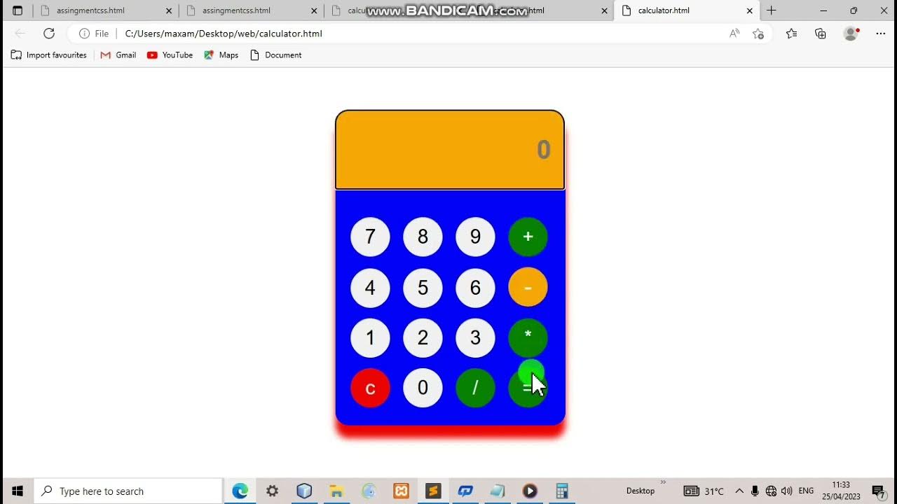 beautiful calculator desing using html and css😍 - YouTube
