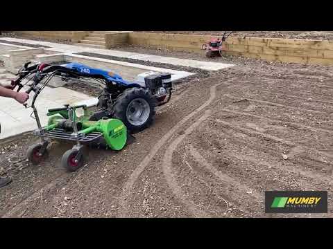 Mumby Machinery Pedestrian Power Box Rake with Carbide Tooth Rotor