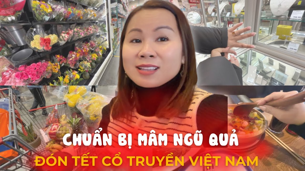 Mua Được Hai Chậu Cúc Đẹp Nên Quyết Định Bày Mâm Ngũ Quả Đón Tết Cổ Truyền Việt Nam
