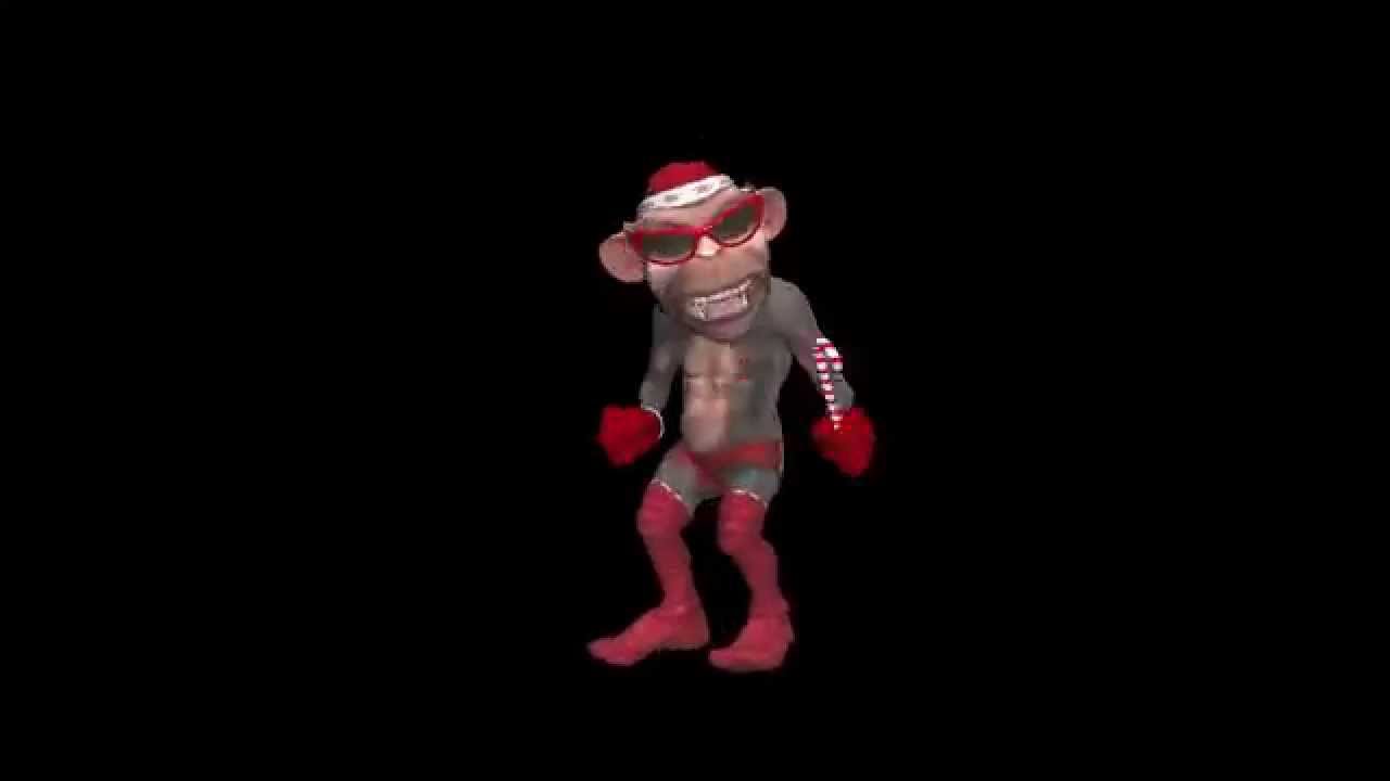 Winter Holiday Monkey 2016 - Dancing Santa Chimp - Loop - Alpha - YouTube