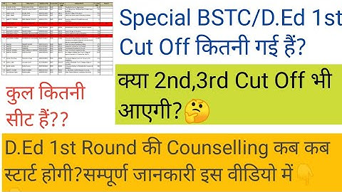 RCI Special D.Ed/BSTC 2020 Result and 1st Cut Off जारी  D.ed Addmission Latest Update | MERIT LIST👇