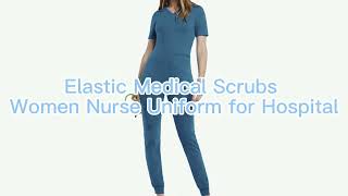 Comfortable Elastic Medical Scrubs Women Nurse Uniform for Hospital screenshot 4