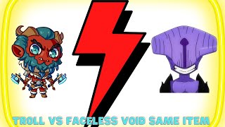 Dota 2 Troll Warlord vs Faceless Void Same Item - Who Will Win?