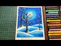 Cara Gambar Salju Pakai Oil Pastel untuk PEMULA | by DQueen Arts