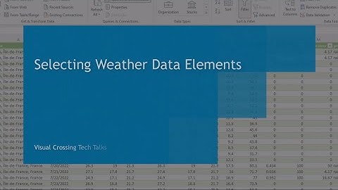 How to Select Weather Data Elements