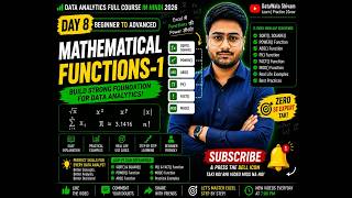 Data Analytics Full Course in Hindi 2026 | Day 8 Mathematical Functions-1 🔥
