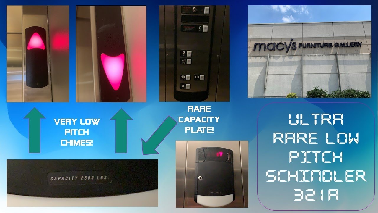 *ULTRA RARE!* VERY LOW PITCHED Schindler 321A elevator @ Macy's Furniture Gallery - Carle Place, NY