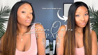 How to: Beginner Friendly Brown Ombre Balayage U-Part Install &amp; Review ft. Unice