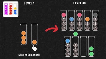 🧩 🎱 Ball sort puzzle:  All Levels #1 - #30 Gameplay Android, iOS