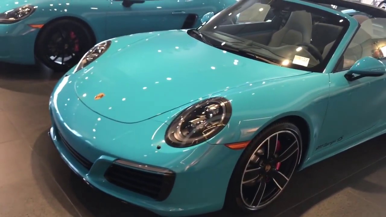 2017 Porsche Targa 4s Rare Color Combo Miami Blue White Interior
