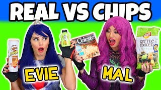 Real Food vs Potato Chips Challenge (2018) Mal vs Evie Characters