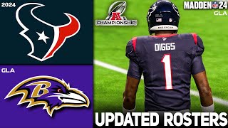 Texans vs. Ravens | AFC Championship | 2024 - 2025 Updated Rosters | Madden 24 PS5 Simulation