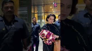 Kangana Ranaut lands in Mumbai in sleek black, serving sharp, effortless airport style